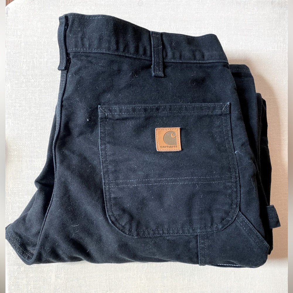 Carhartt Black Dungarees Work Carpenter Pants Like New 32x30